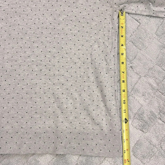 LOFT 100% Cotton All Over Micro Polka Dot Print Long Sleeve w/ Tie Accents / XS - Picture 7 of 9